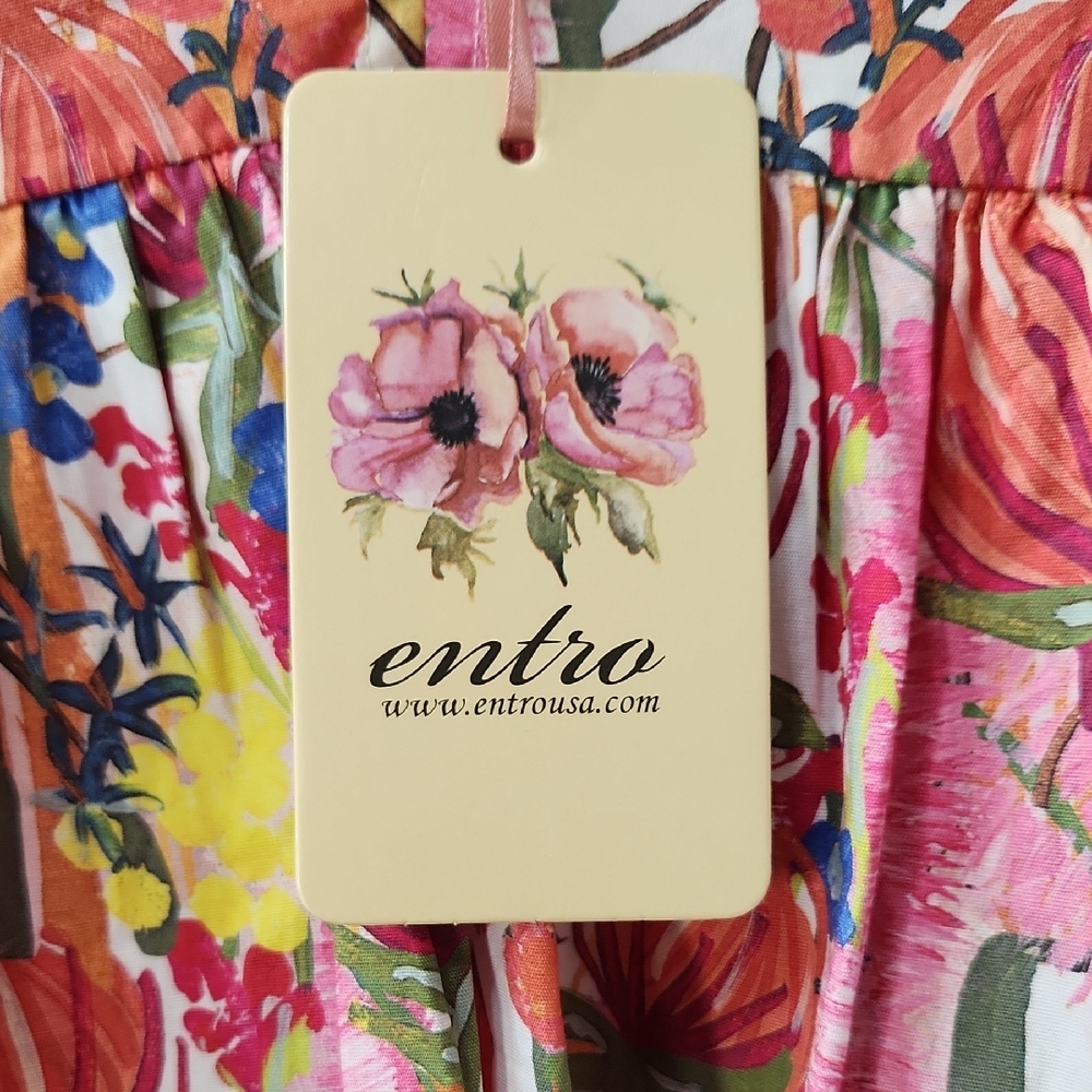 entro Pink Floral Puff-Sleeve Blouse - Picture 9 of 12
